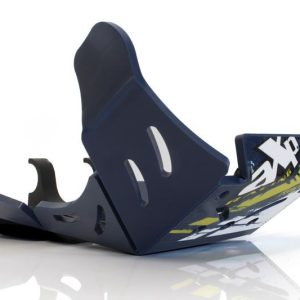 Skid plate Husqvarna FE250 / FE350 with linkage guard ( 2017 - 2023 ) - Blue